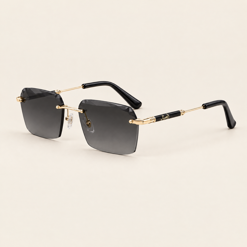 Fahd rimless sunglasses, three-quarter view