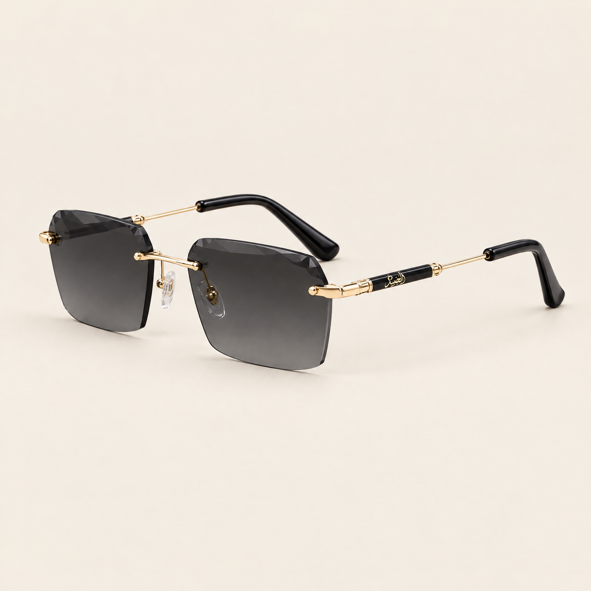 Fahd rimless sunglasses, three-quarter view