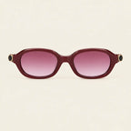 Jouri burgundy oval sunglasses – front view