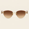 Rawan rimless wood sunglasses, front view