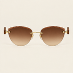 Rawan rimless wood sunglasses, front view